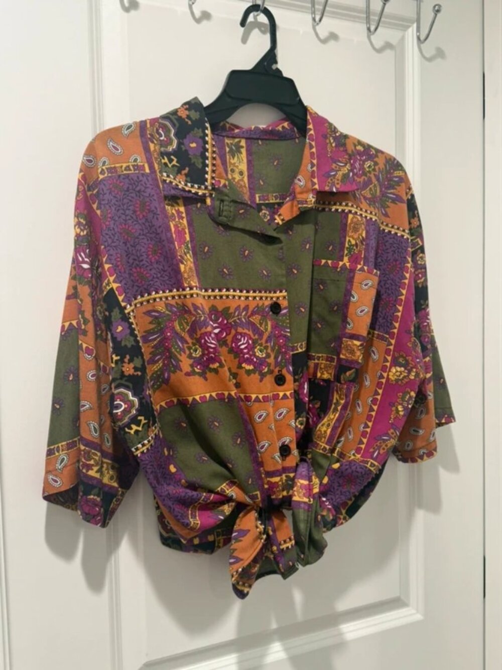 Vintage Patchwork Button Up